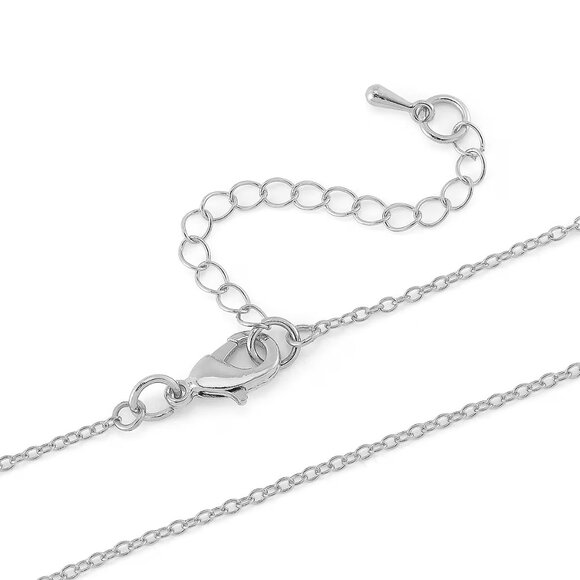 African Amethyst and Purple Austrian Crystal  Pendant Necklace in Silvertone - Picture 3 of 3